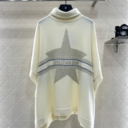 25fw new lapel high collar wool knitted cape