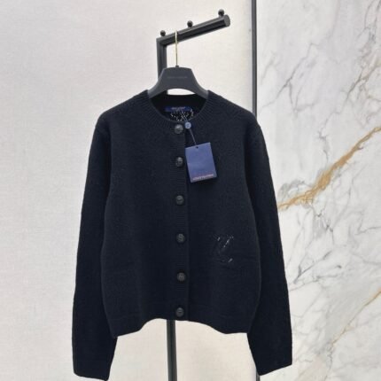 25fw new classic monogram hollow cardigan