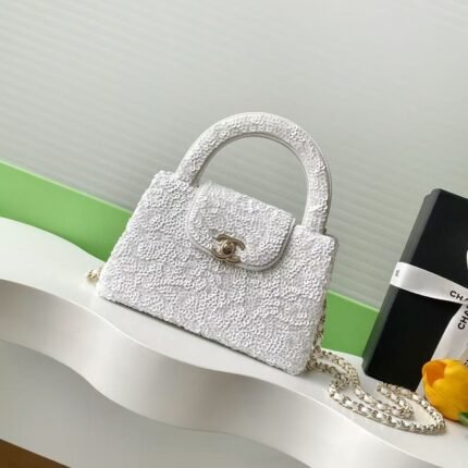 26SS New Sequin Kelly Handle Bag