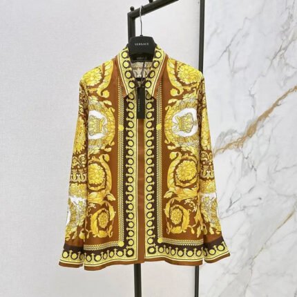 25FW New Baroque Print Silk Shirt
